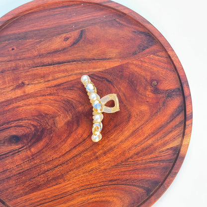 Crystal Pearl Hair Claw - Medium