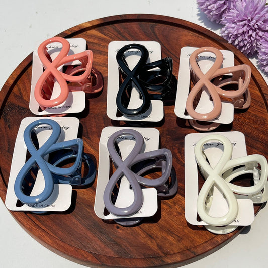 Dark tone Loop Bow Claw Clip - 8cm