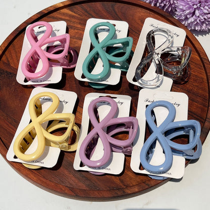 Dark tone Loop Bow Claw Clip - 8cm