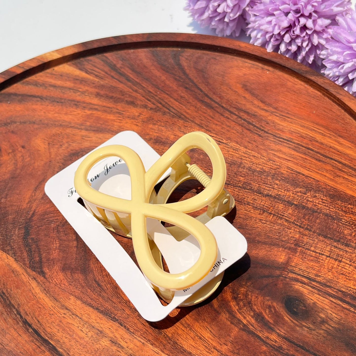 Dark tone Loop Bow Claw Clip - 8cm