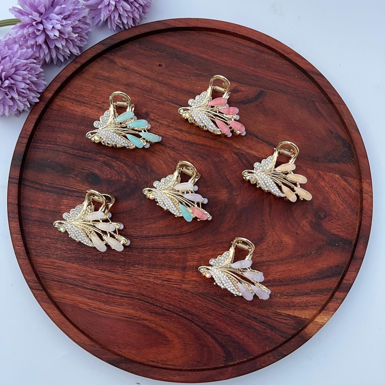 Crystal Leaf Luxe Claw Clip - Medium 5cm
