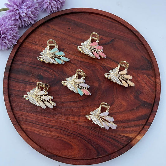 Crystal Leaf Luxe Claw Clip - Medium 5cm