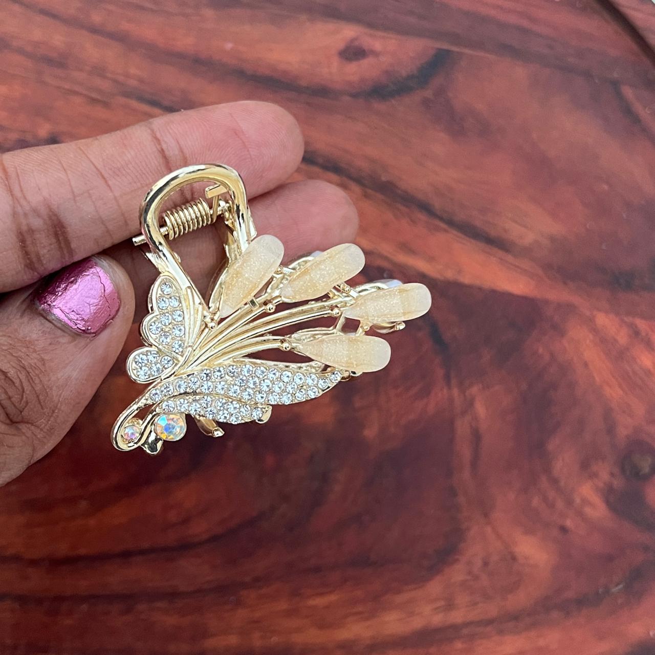 Crystal Leaf Luxe Claw Clip - Medium 5cm