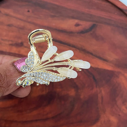 Crystal Leaf Luxe Claw Clip - Medium 5cm