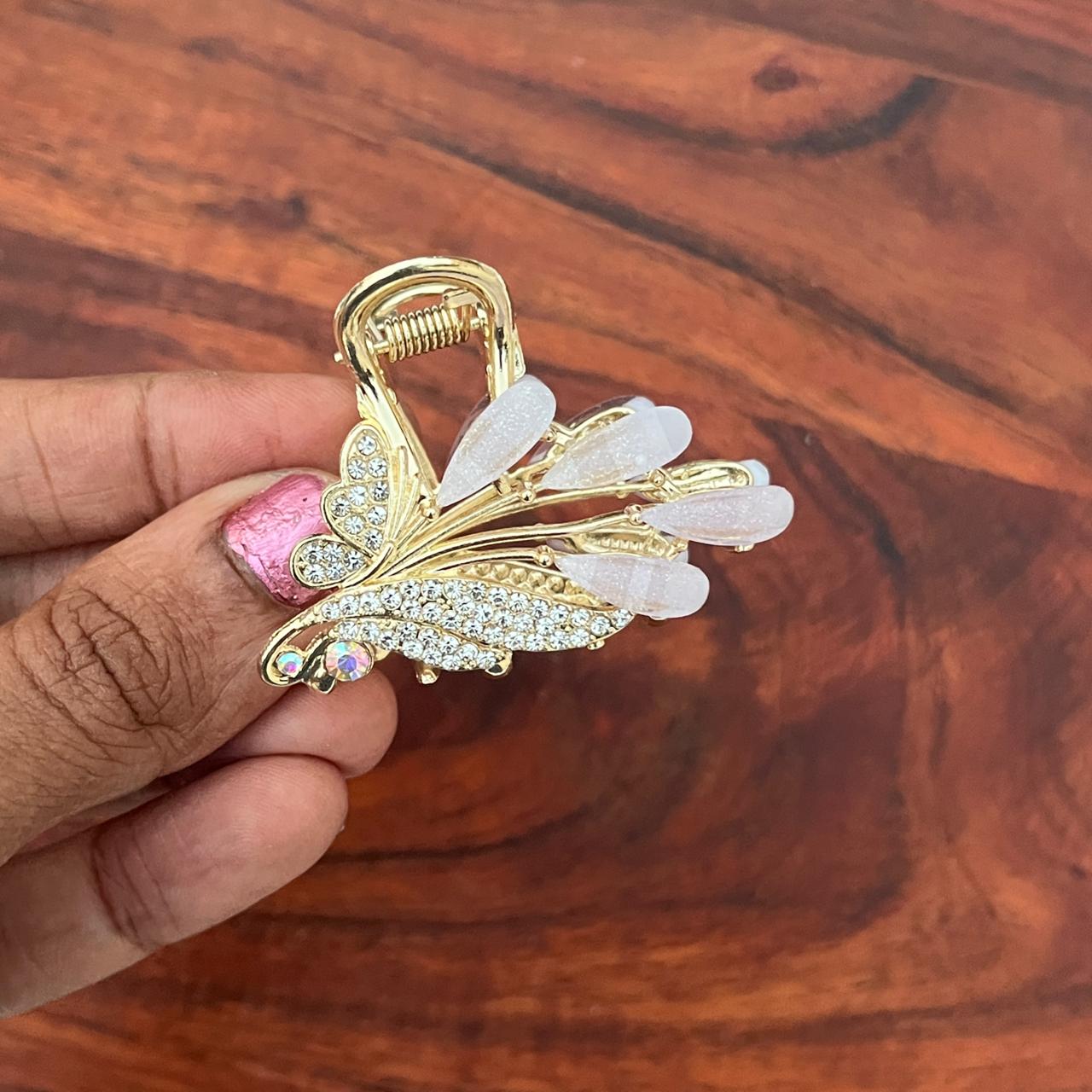 Crystal Leaf Luxe Claw Clip - Medium 5cm