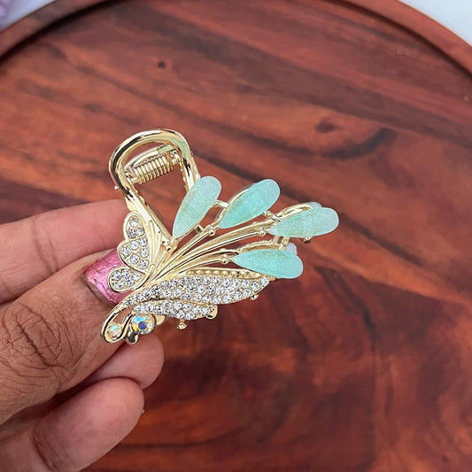 Crystal Leaf Luxe Claw Clip - Medium 5cm
