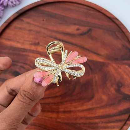 Crystal Bow Luxe Claw Clip - Medium 5cm