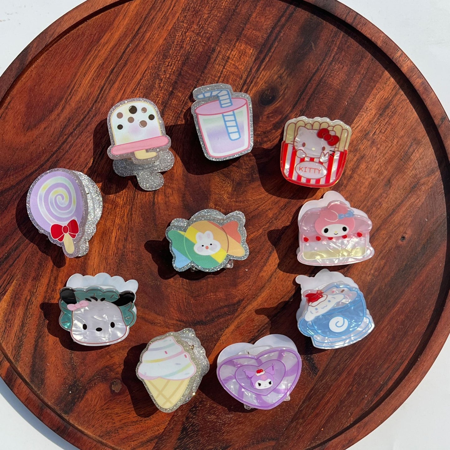 Glitter Kawaii Treats Claw Clips - 5cm Medium