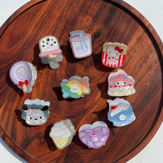 Glitter Kawaii Treats Claw Clips - 5cm Medium