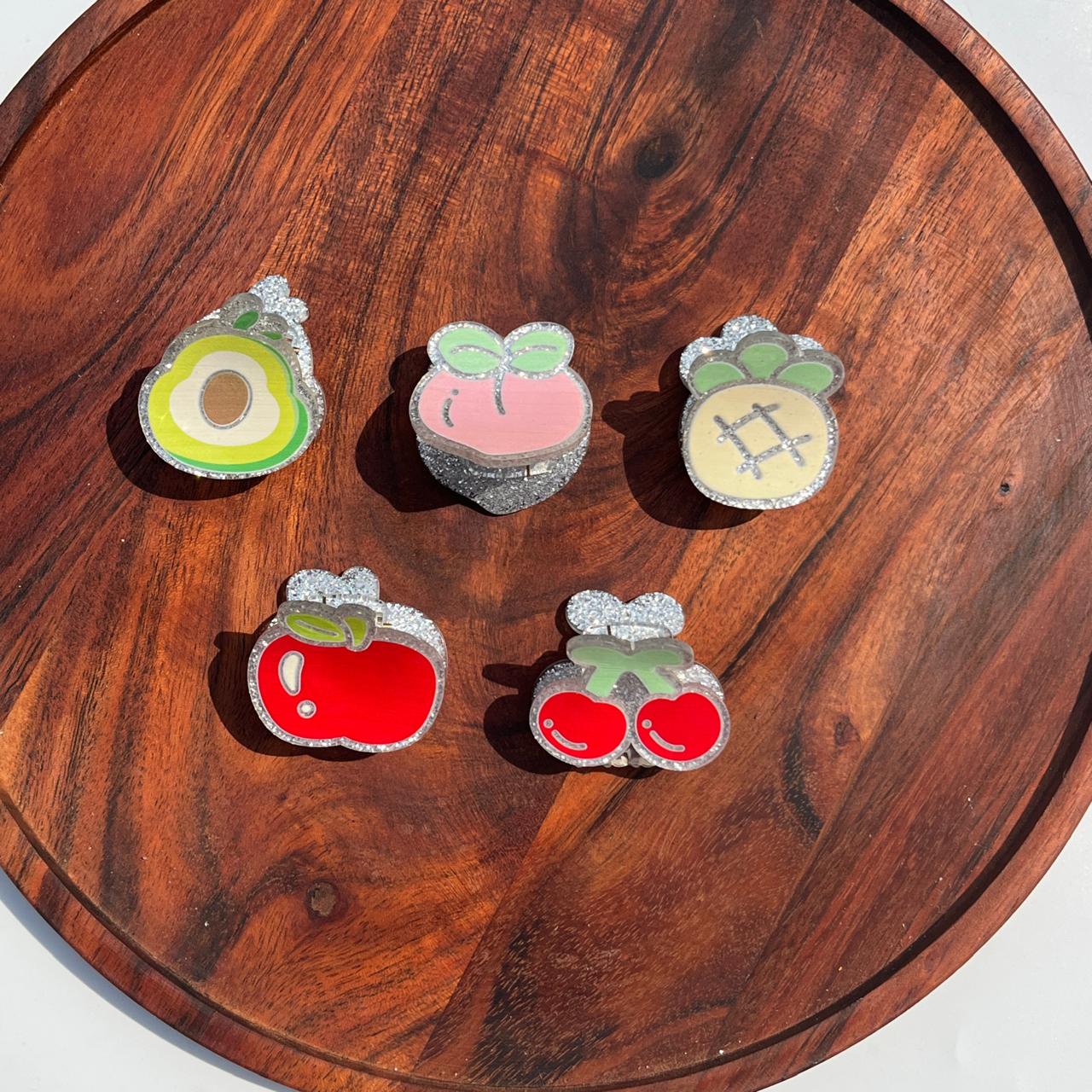 Glitter Fruit Pop Claw Clips - 5cm Medium