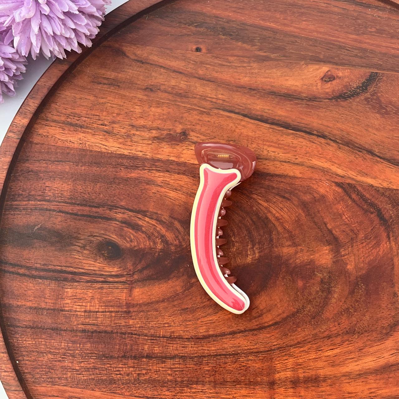 Dual-Tone Glossy Banana Clip - Medium 8cm