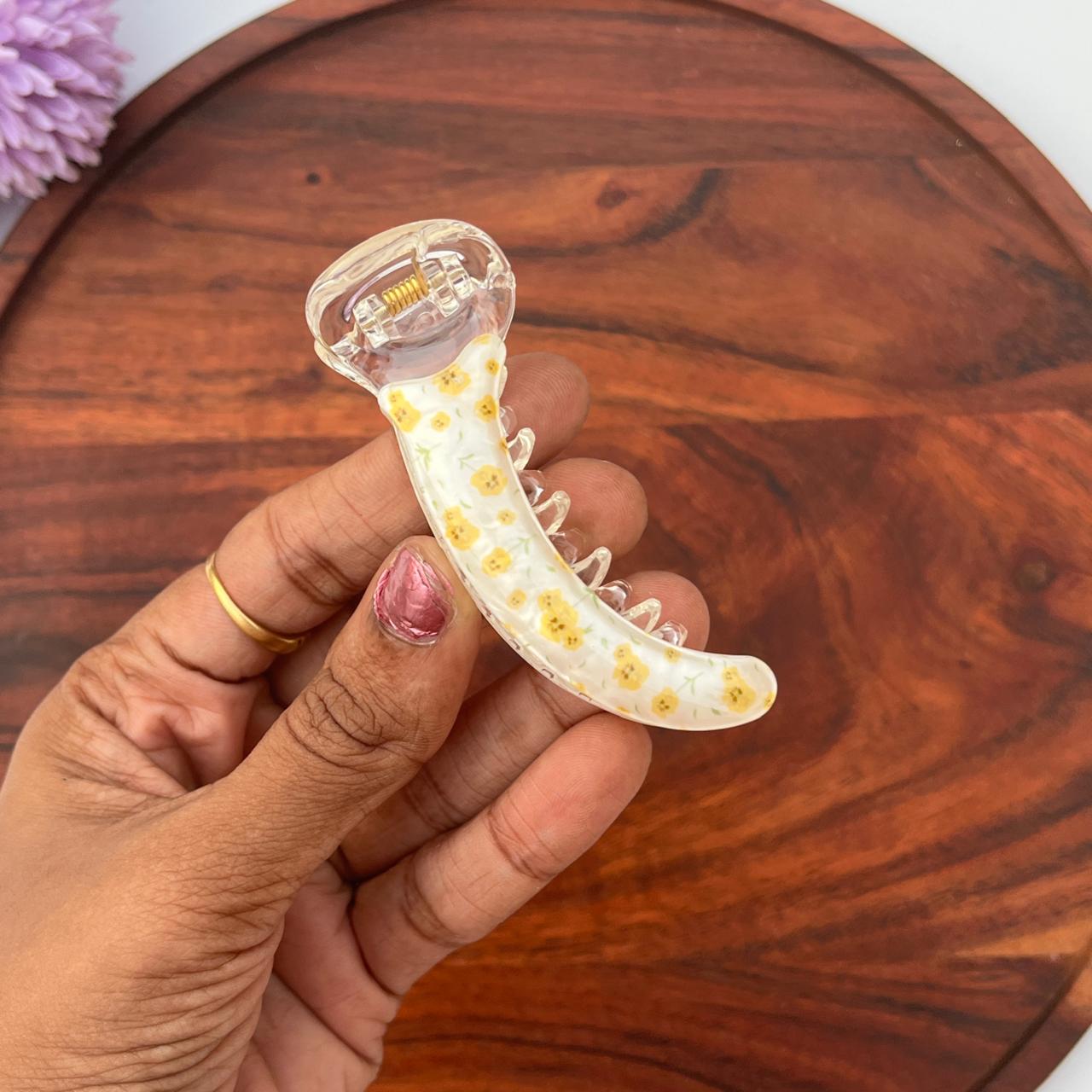 Floral Mist Banana Claw Clip - Medium 8cm