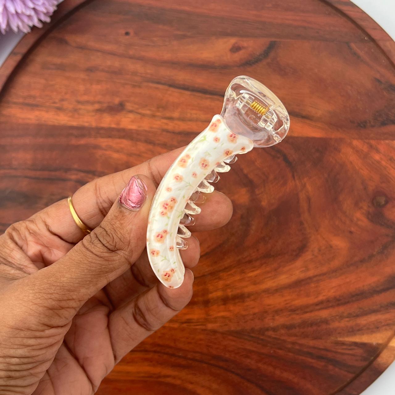 Floral Mist Banana Claw Clip - Medium 8cm