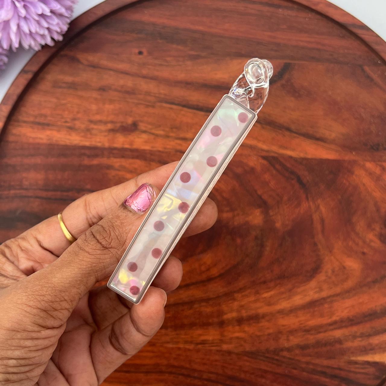 Pearl Prism Polka Banana Clip - Medium 10cm