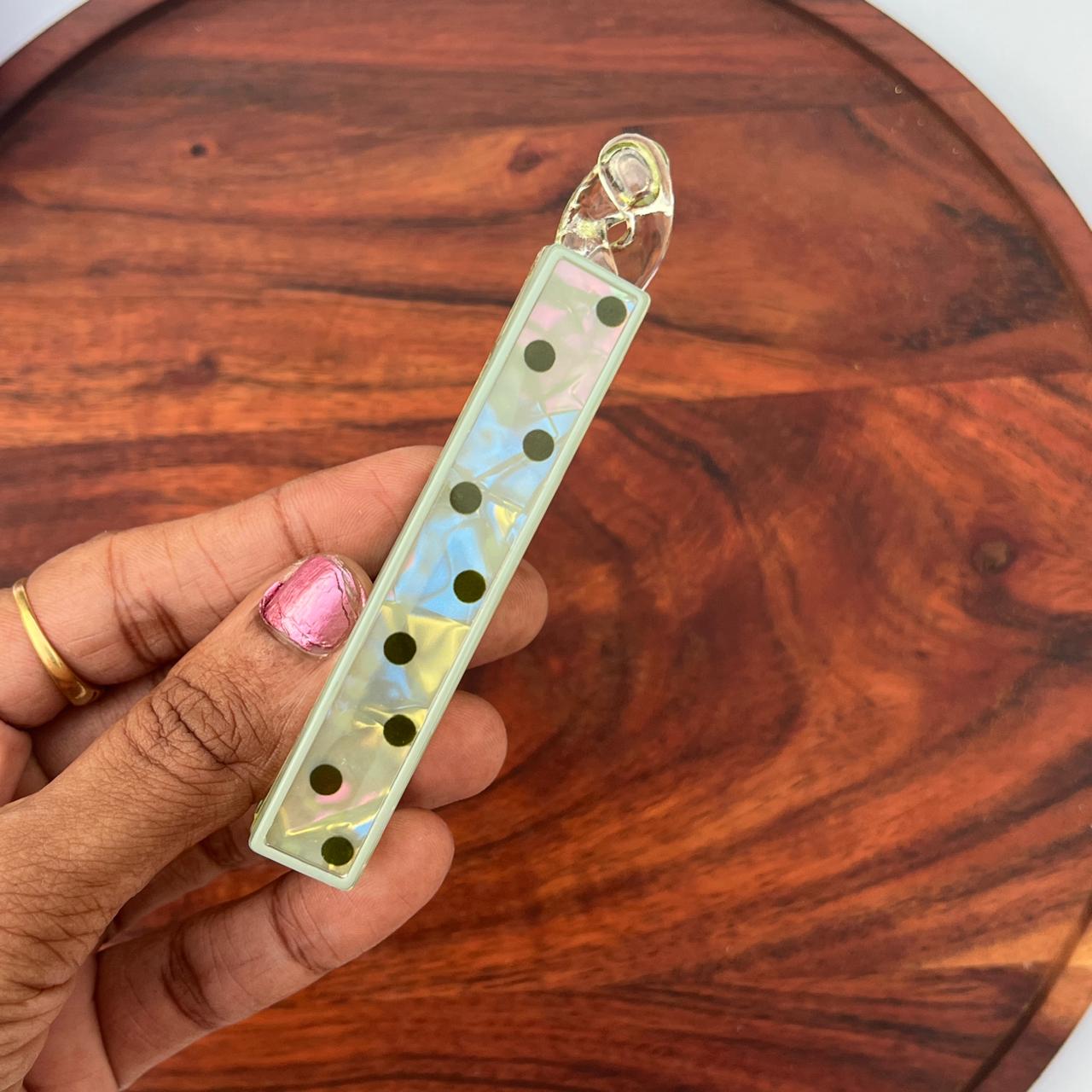 Pearl Prism Polka Banana Clip - Medium 10cm