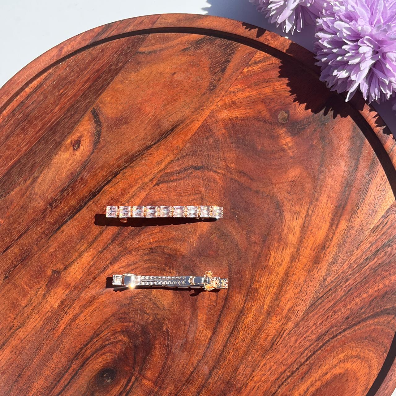 Radiant Baguette Crystal Barrette Clip - Medium 6.5cm