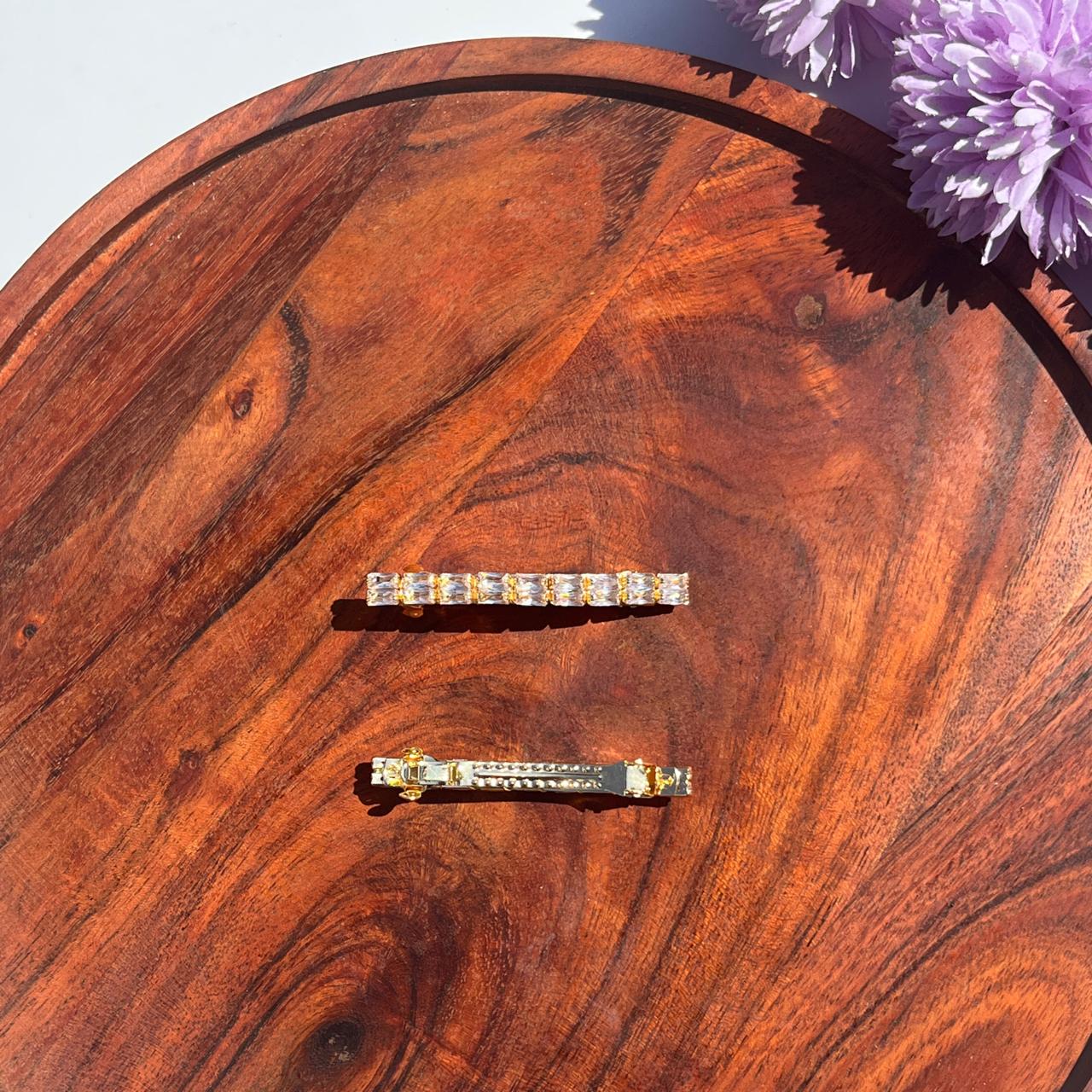 Radiant Baguette Crystal Barrette Clip - Medium 6.5cm