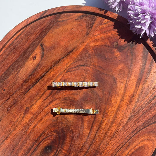 Radiant Baguette Crystal Barrette Clip - Medium 6.5cm