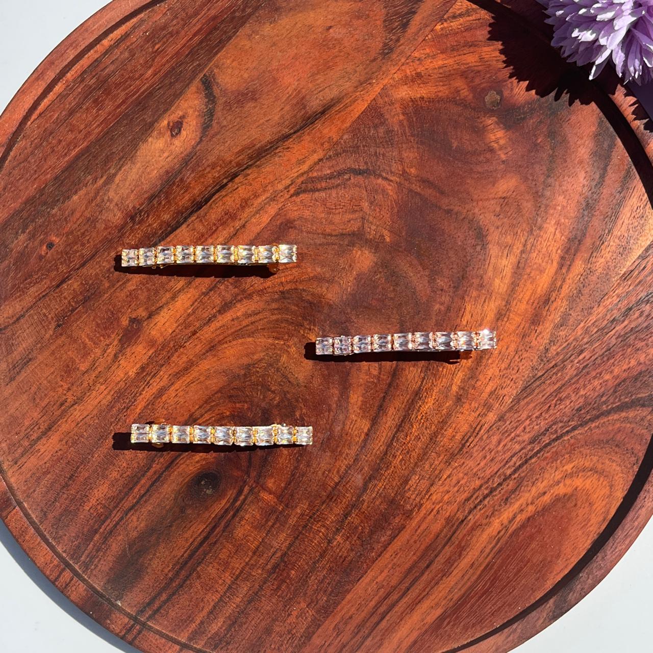 Radiant Baguette Crystal Barrette Clip - Medium 6.5cm