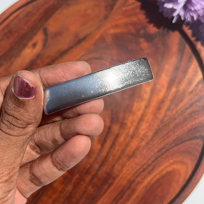 Rectangular Metallic Barrette Clip - Small 6cm