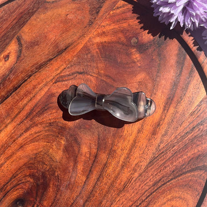 Marble Bow Barrette Clip - Medium 8.5cm