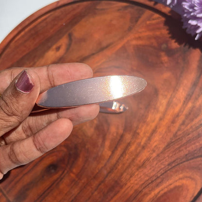 Luna Oval Metallic Barrette Clip - Small 6cm