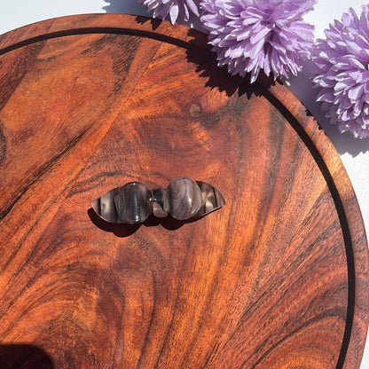 Marble Wave Bow Barrette - Small 6.5cm