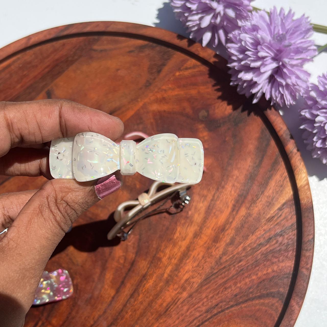Aurora Sparkle Bow Barrette - Small 6.5cm