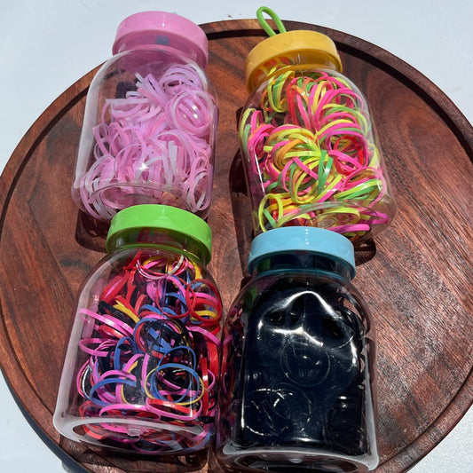 Disco Rubber Band Hair Elastics Jar (1 Jar)