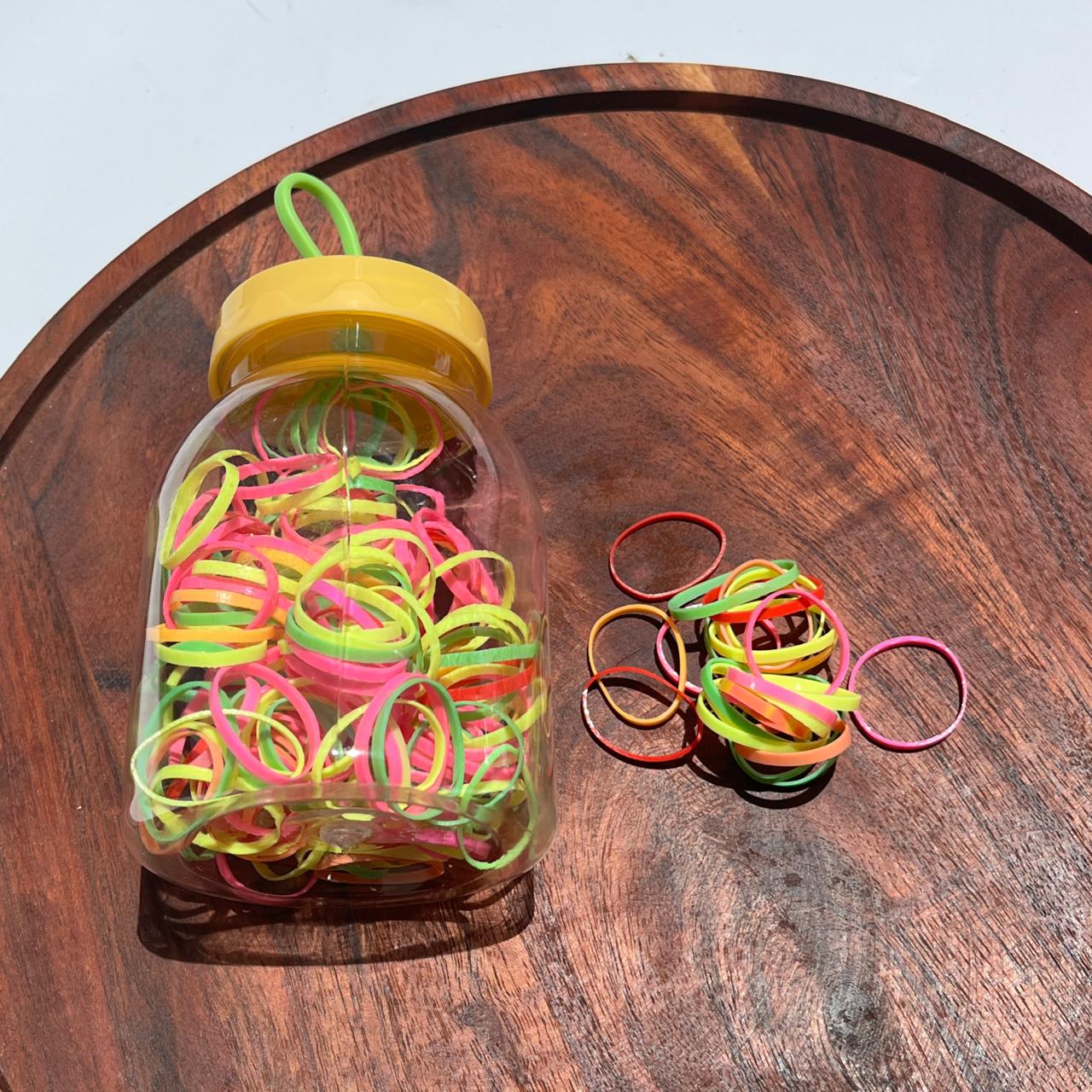Disco Rubber Band Hair Elastics Jar (1 Jar)