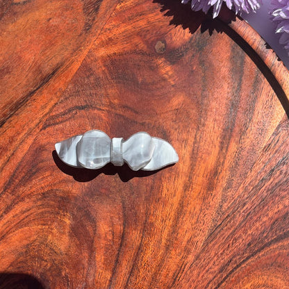 Marble Bow Barrette Clip - Medium 8.5cm