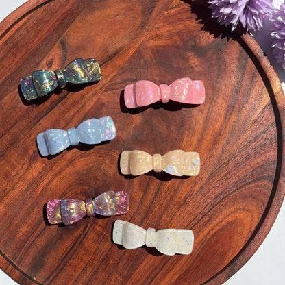 Aurora Sparkle Bow Barrette - Small 6.5cm