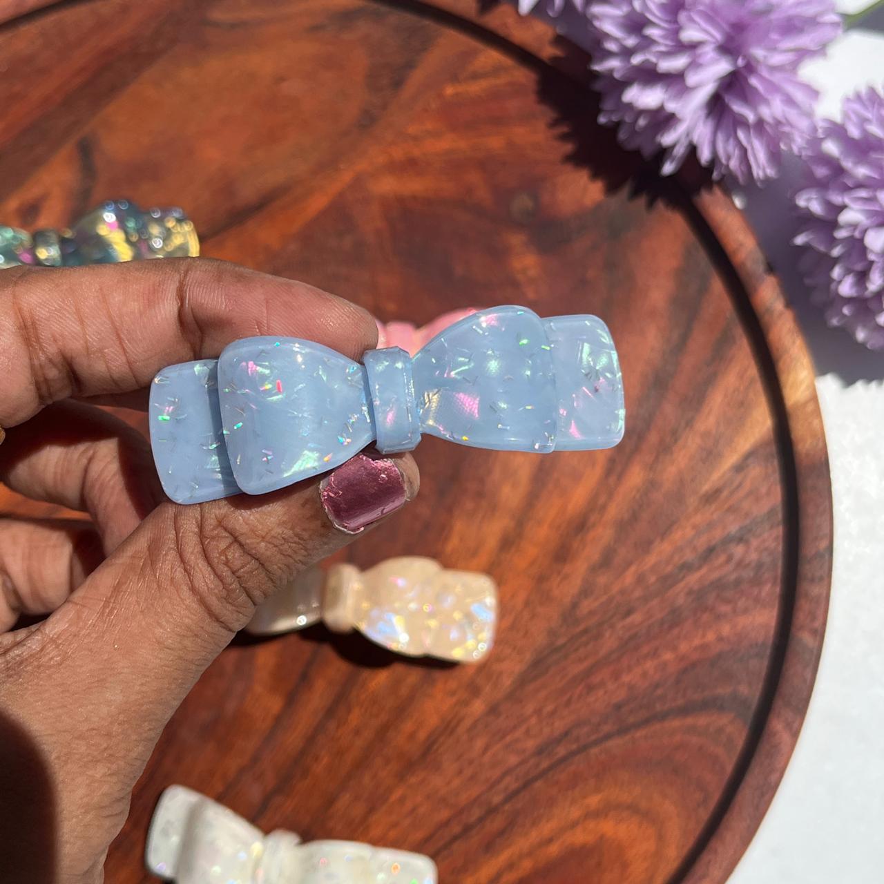 Aurora Sparkle Bow Barrette - Small 6.5cm