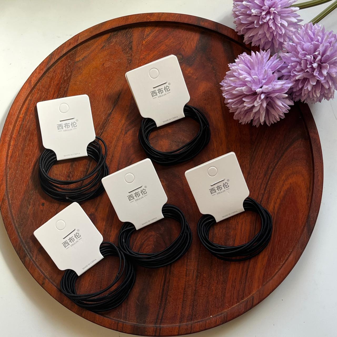 Everyday Wear Black Rubber Bands - (Pack of 10)