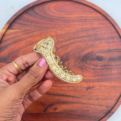 Pearl & Crystal Luxe Banana Clip Collection- Medium 8cm