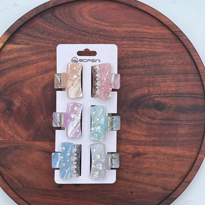 Pastel Crystal Mini Claw Clip - 4Cm Medium