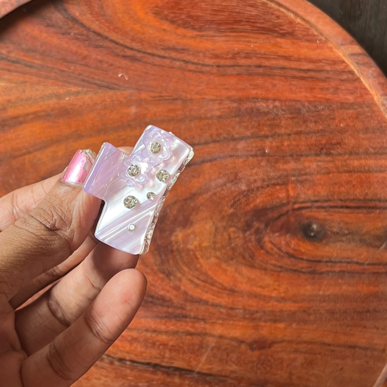 Pastel Crystal Mini Claw Clip - 4Cm Medium