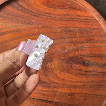 Pastel Crystal Mini Claw Clip - 4Cm Medium