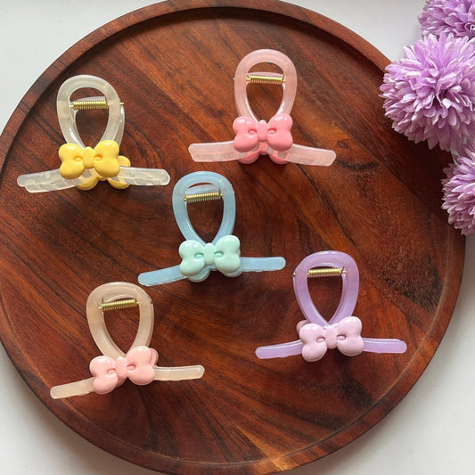 Pastel Bow Loop Claw Clip 🎀- 8cm Medium