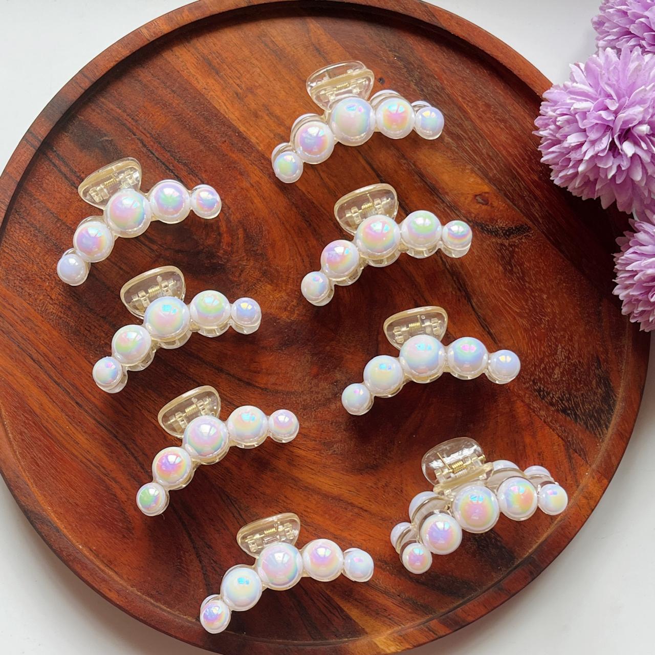 Aurora Bubble Pearl Clip- 8cm Medium