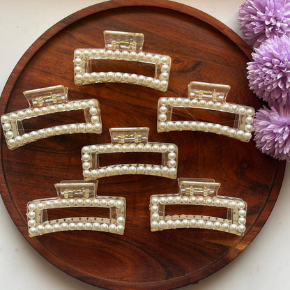 Pearl Frame Claw Clip- 9cm Large