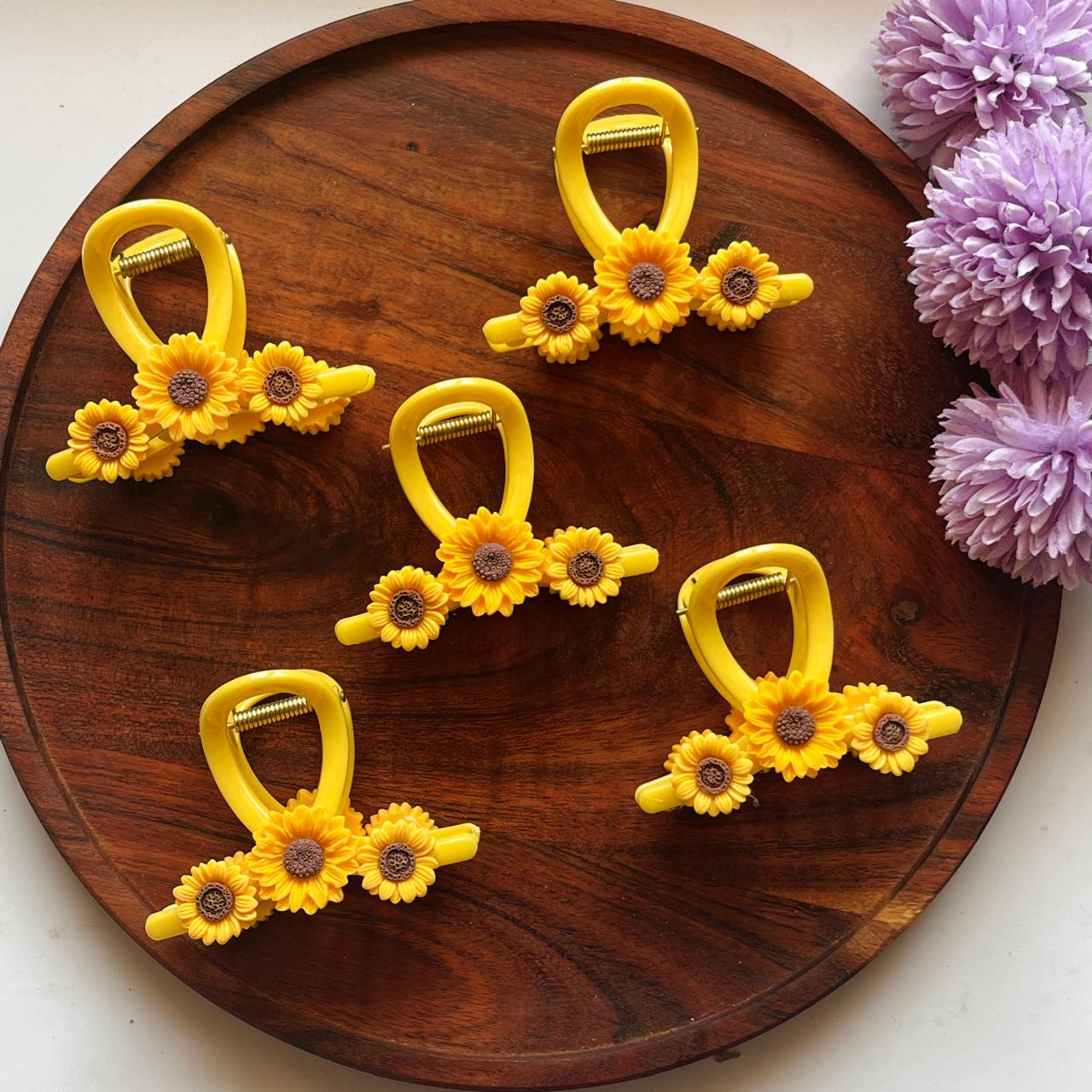 Sunflower Bloom Claw Clip- 8cm Medium