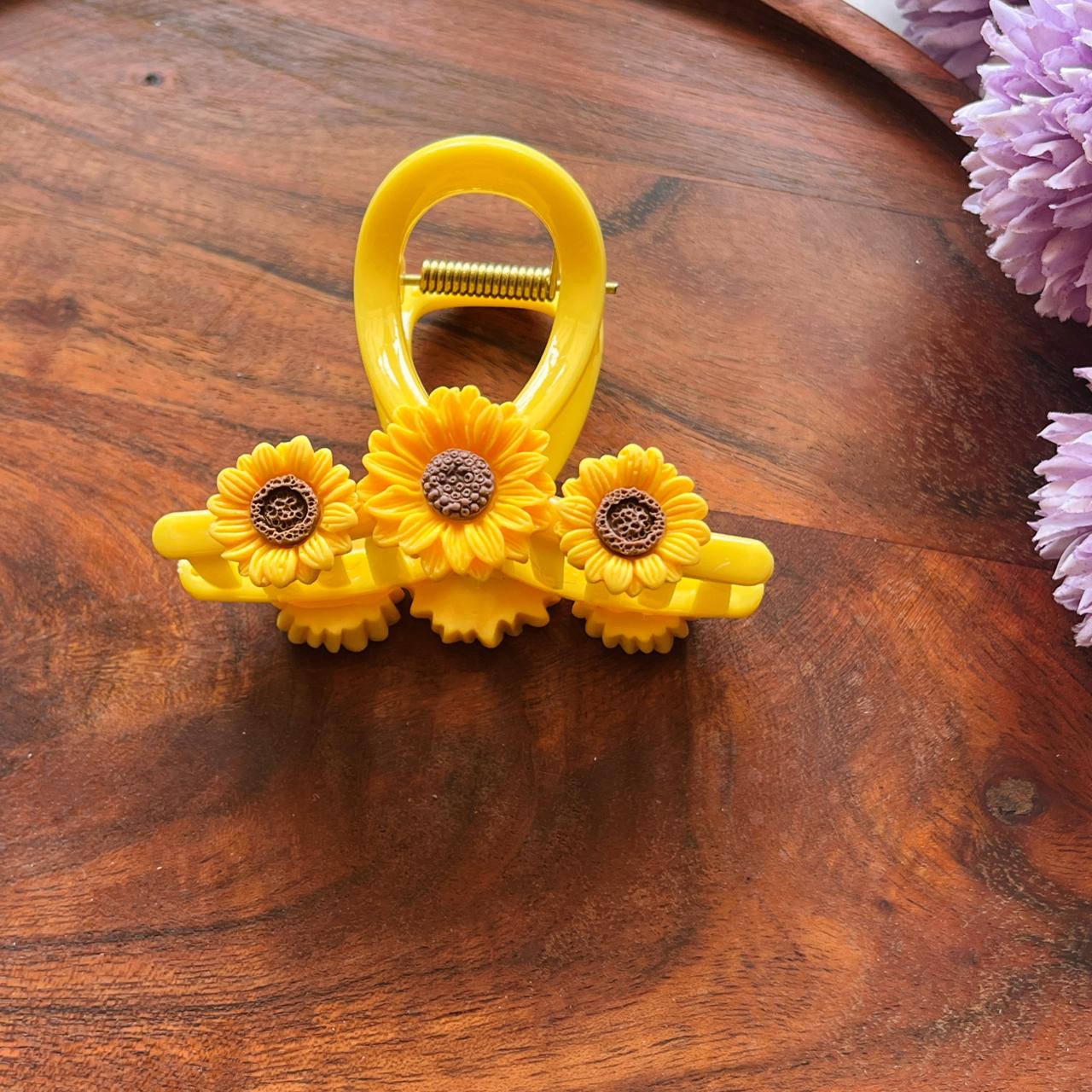 Sunflower Bloom Claw Clip- 8cm Medium