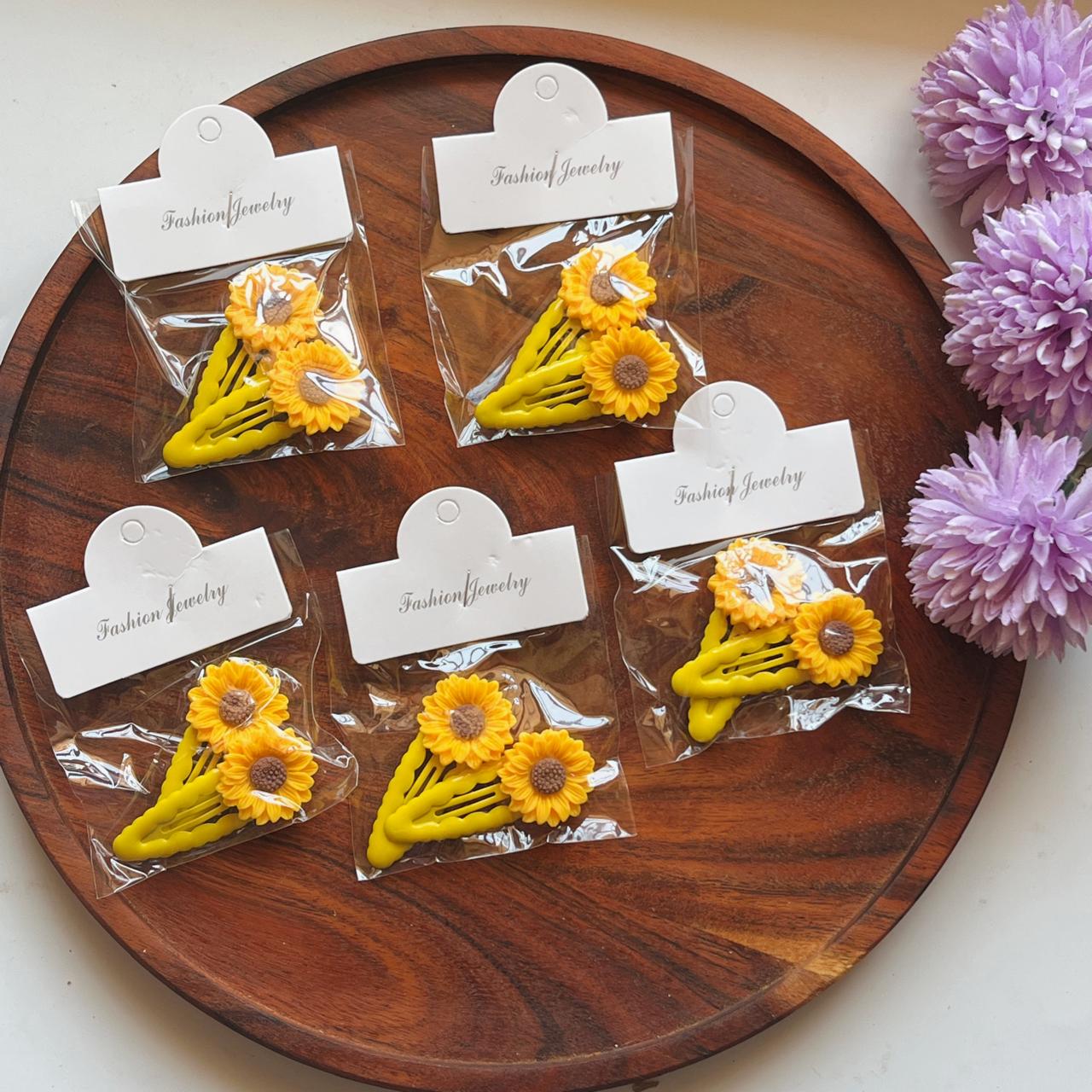 Sunflower Snap Clip Set – Pack of 2