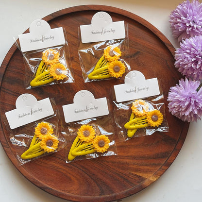 Sunflower Snap Clip Set – Pack of 2