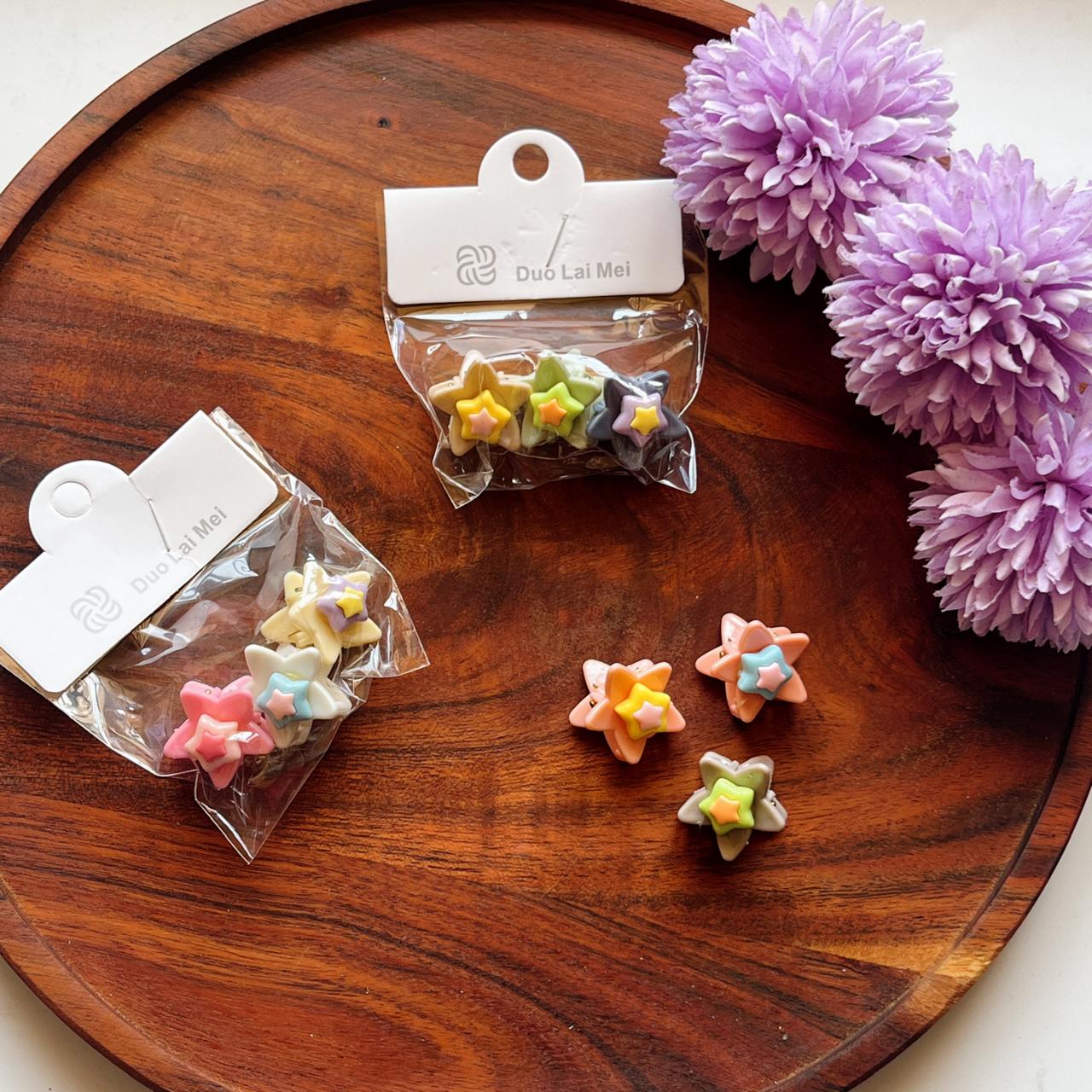 Twinkle Star Mini Hair Clip Set– Pack of 3 (Assorted colors)
