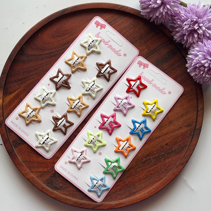 Star Snap Hair Clips – 10 Pairs