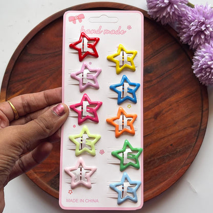 Star Snap Hair Clips – 10 Pairs