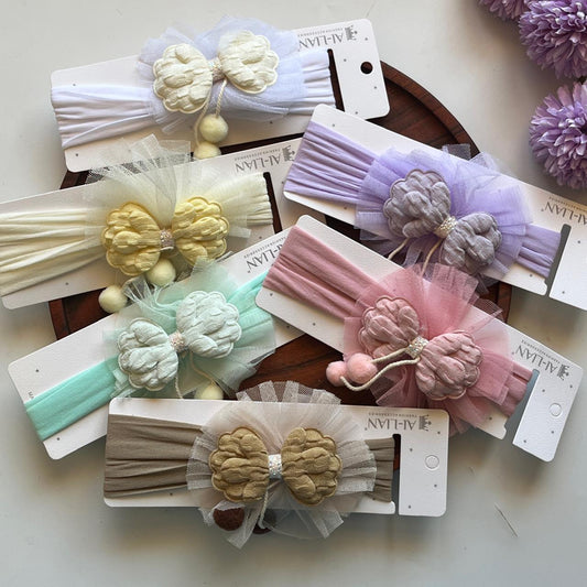 Butterfly Tulle Baby Headband – Soft Stretch Nylon Hair Band