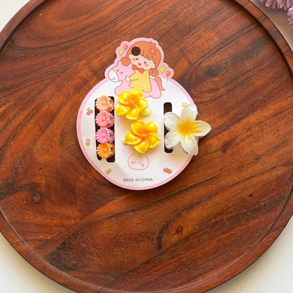 Floral Hair Accessories Set – 3-Piece Flower Hair Clips for Girls